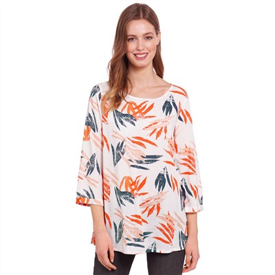 Damen Bluse mit Palmen-Print