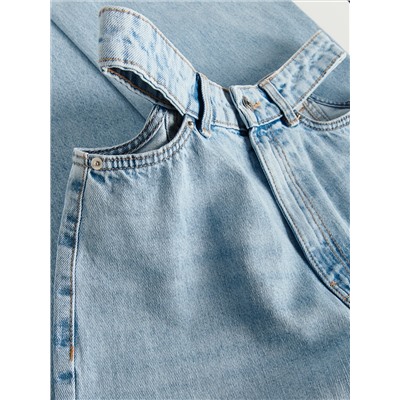 Jeans mit weitem Bein und Cut-outs an der Hüfte
