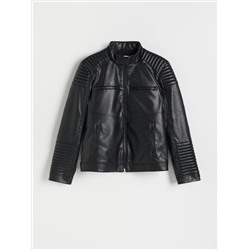 Bikerjacke mit Stehkragen