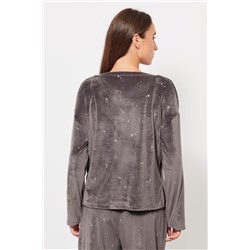 Camiseta de terciopelo Antracita