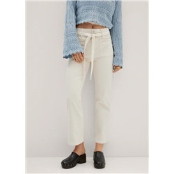 Jeans rectos detalle lazo -  Mujer | MANGO OUTLET España