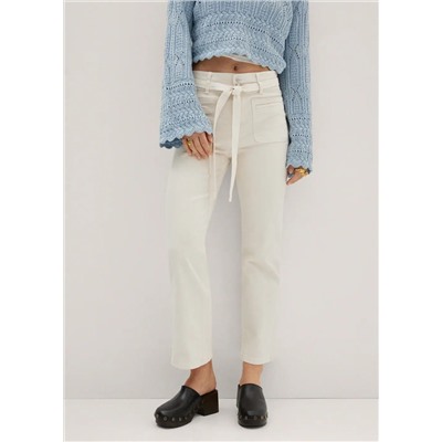 Jeans rectos detalle lazo -  Mujer | MANGO OUTLET España