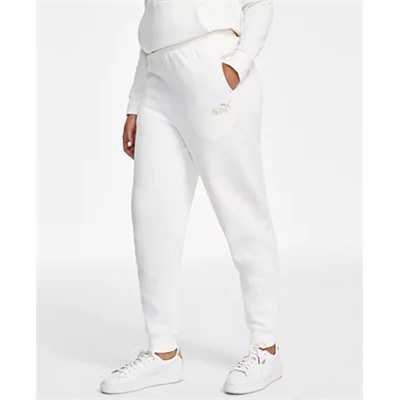 Puma Women's Embroidered-Logo Fleece Sweatpant Joggers