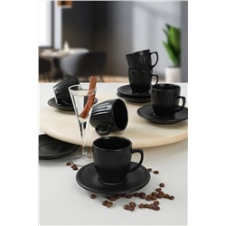 Keramika Mat Siyah Magic Line Kahve Takımı 12 Parça 6 Kişilik TK125012F956A000000MACD100