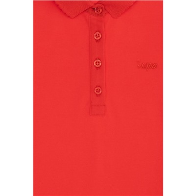 Kız Çocuk Kırmızı Basic Polo Yaka Tişört