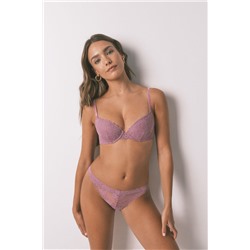 Tanga tira encaje rosa