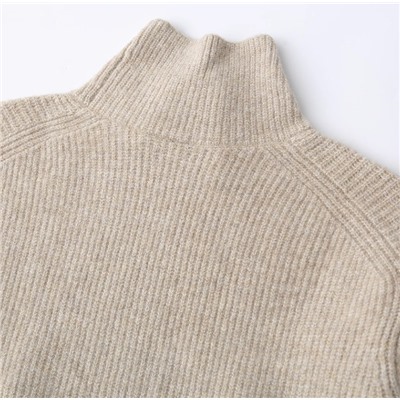 Однотонный свитер с высоким воротом из мягкой шерстяной смеси