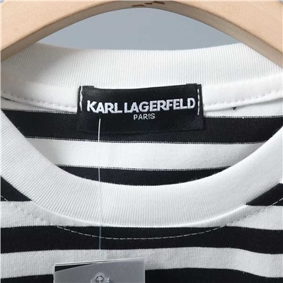 Повседневная хлопковая футболка в полоску KARL LAGERFEL*D ОРИГИНАЛ!