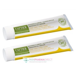 Cattier Dentargile Dentifrice Reminéralisant à l'Argile Renforce les Gencives à l'Huile Essentielle de Citron BIO 2x75mlLot  × 2