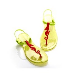 Сандалии Zhoelala Seahorse (салатовый с шиммером+красный+салатовый)/ Zhoelala Seahorse (light green shimmer+red+light green)