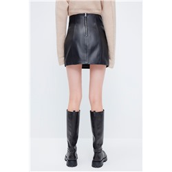 Minifalda de piel Negro