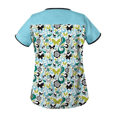 UA Flutter Flattery Black Scrub Top