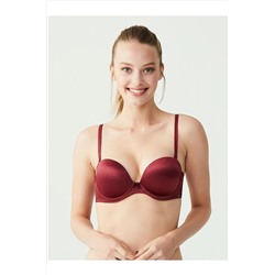 U.S. Polo Assn. U.S. Polo Assn. - Kadın Bordo Straplez Duble Destekli Sütyen 66149
