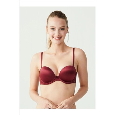 U.S. Polo Assn. - Kadın Bordo Straplez Duble Destekli Sütyen US.01.66149