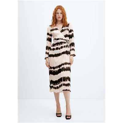 Vestido camisero plisado tie-dye
