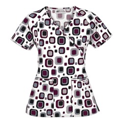 UA Funky Geo Wine Mock Wrap Top