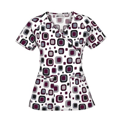 UA Funky Geo Wine Mock Wrap Top
