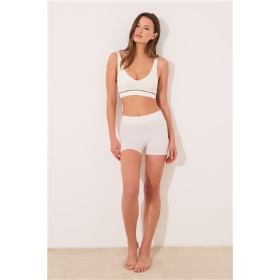 Sujetador seamless canalé blanco