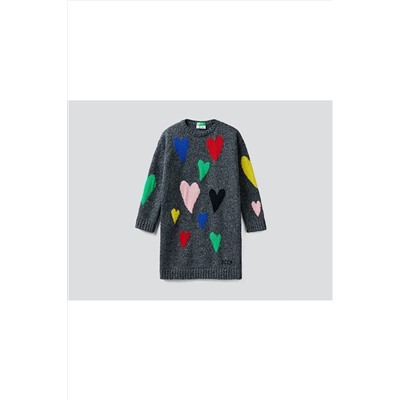 United Colors of Benetton Jcc Kalp Desenli Triko Elbise 222A1137QV001-60A