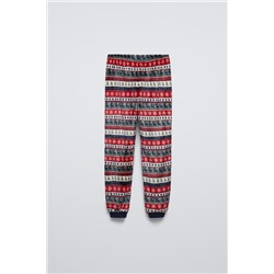 AGES 6-14/ GREEK KEY FLEECE PYJAMAS