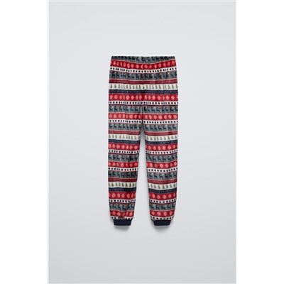 AGES 6-14/ GREEK KEY FLEECE PYJAMAS