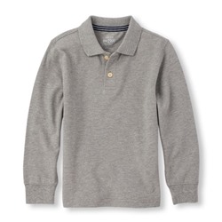 Boys Long Sleeve Solid Pique Polo