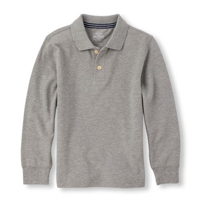 Boys Long Sleeve Solid Pique Polo