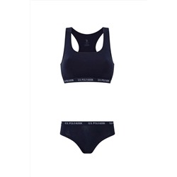 U.S. Polo Assn. Kadın Lacivert Sporcu Büstiyer Şort Set USB65003