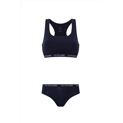 U.S. Polo Assn. Kadın Lacivert Sporcu Büstiyer Şort Set USB65003