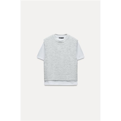 KNITTED WAISTCOAT T-SHIRT
