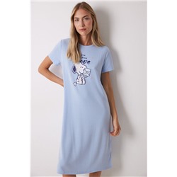 Camisón midi canalé rayas Snoopy