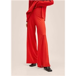Pantalón punto wideleg  -  Mujer | MANGO OUTLET Melilla