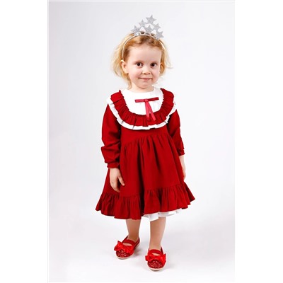 Le Mabelle Bordo Vintage Kız Çocuk Elbise - Silvia LM657