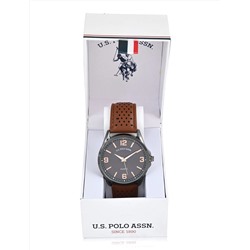 MENS PERFORATED BROWN STRAP ANALOG WATCH