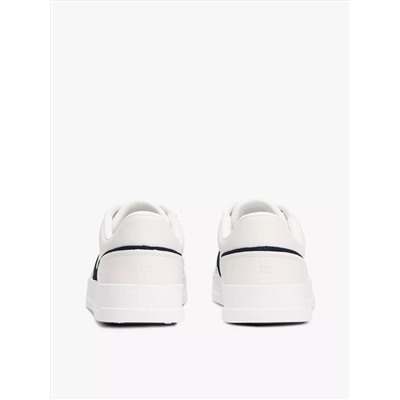Leather Contrast Panel Court Sneaker