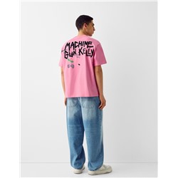 Boxy fit short sleeve T-shirt with Machine Gun Kelly print
