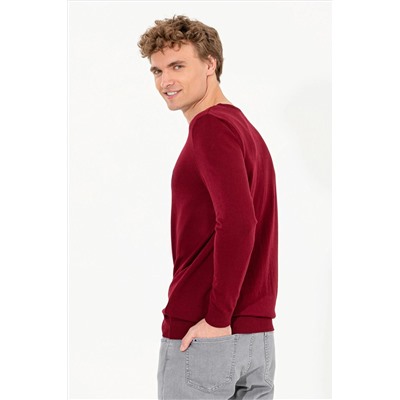 Erkek Bordo Basic Kazak