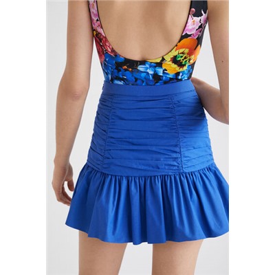 Minifalda drapeada volante
