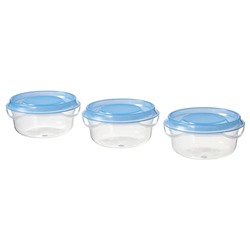 Dose mit Deckel, transparent/blau, 70 ml