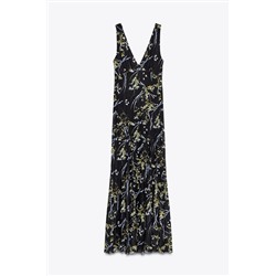 LONG FLORAL TULLE DRESS