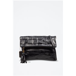 Bandolera de nobuk Negro