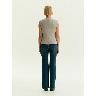 Однобортный жилет с принтом гусиная лапка, GL118/cage