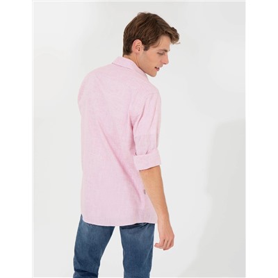 Bordo Slim Fit Uzun Kollu Gömlek