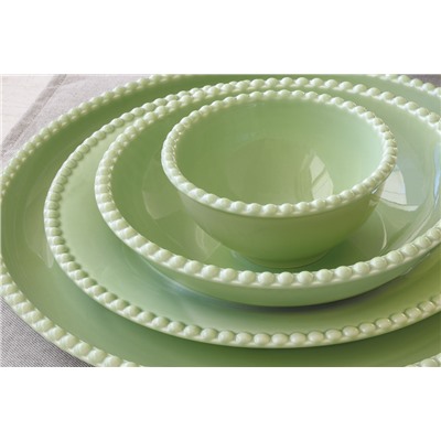 Салатник, 20 см, 1,5 л, фарфор P, зеленый, Бусины, Tiffany, 60358