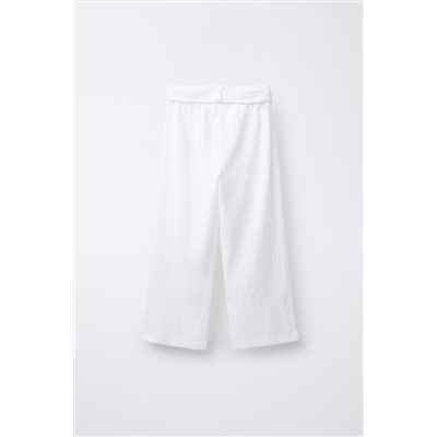 TEXTURED TROUSERS WITH BELT