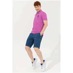 Erkek Menekşe Polo Yaka Tişört