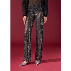 Palazzo-Leggings aus Tüll mit Pailletten