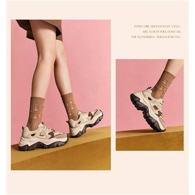 Belle  👟оригинал! Распродажа с фабрики, количество ограничено⚡️ Женские кроссовки на высокой подошве, сшиты из свиной кожи, комбинированной тканями. Цена на оф сайте выше 8000р