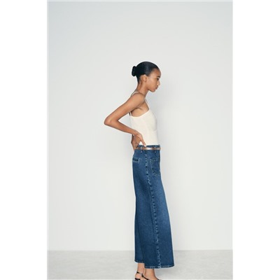 Z1975 WIDE-LEG CROPPED HIGH-WAIST BELTED JEANS