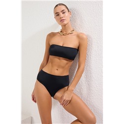 TRENDYOLMİLLA Siyah Straplez Yüksek Bel Hipster Bikini Takımı TBESS22BT0018